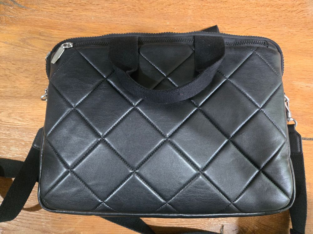 Charles & Keith Black Quilted Laptop Bag