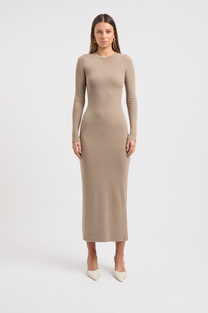 Long Sleeve Dress Kookai Ribbed Dress Kookai New Kookai Rib Maxi Long  Sleeve Dress Size On