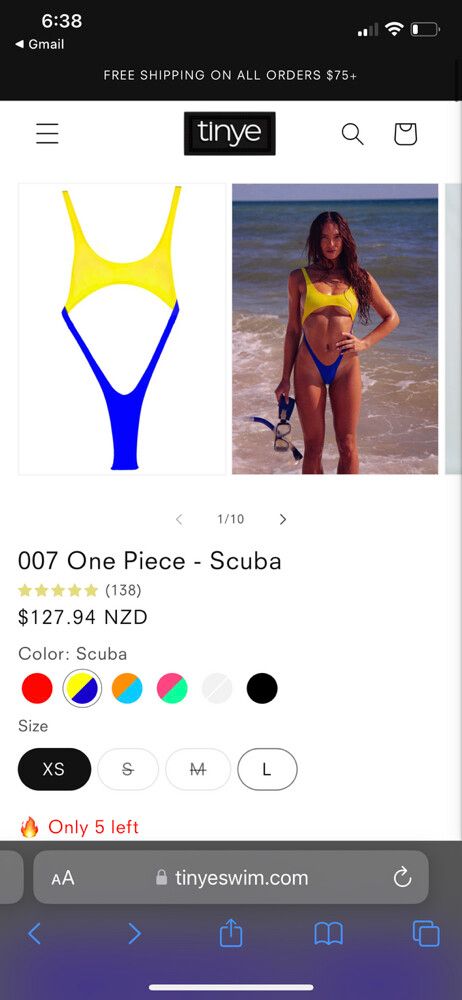 Tinye Yellow Blue Swimsuit Size S