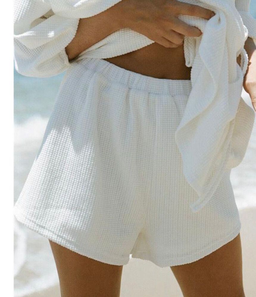Waffle Shorts- Baby Blue Colour