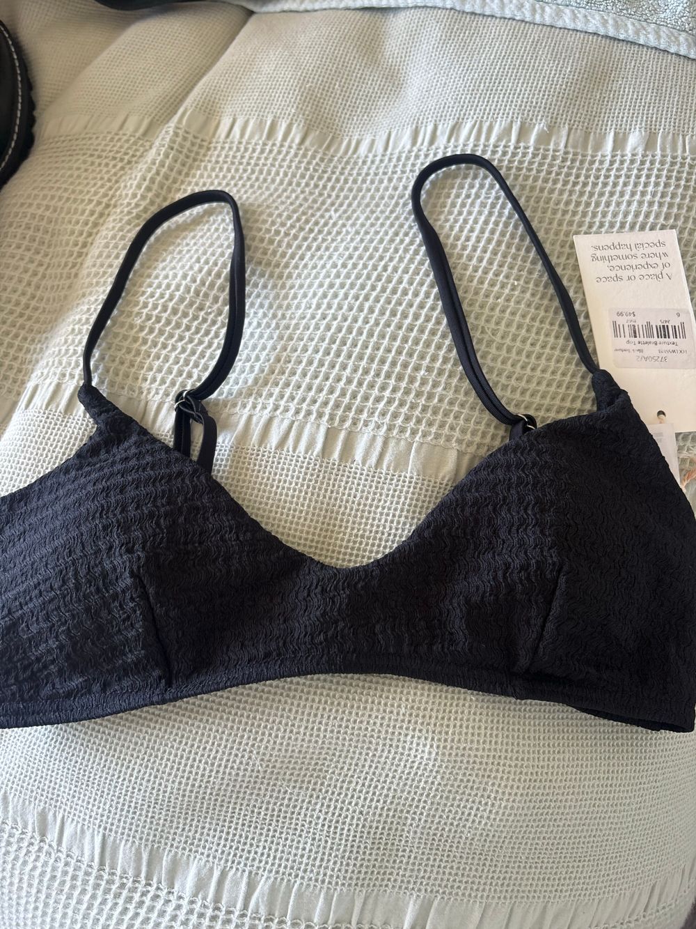 Locale Black Texture Bikini Top