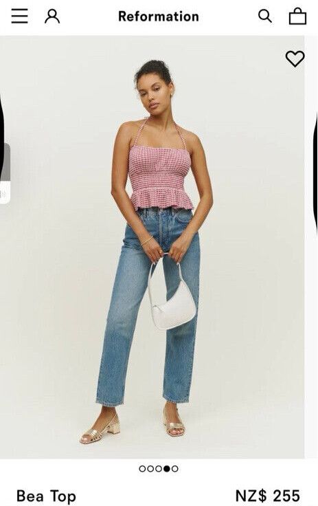Halter neck Red ‘Bea Top’ Reformation
