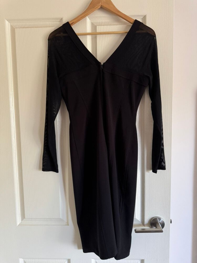 Liz Jordan Black Mesh Panel Dress - Size 10