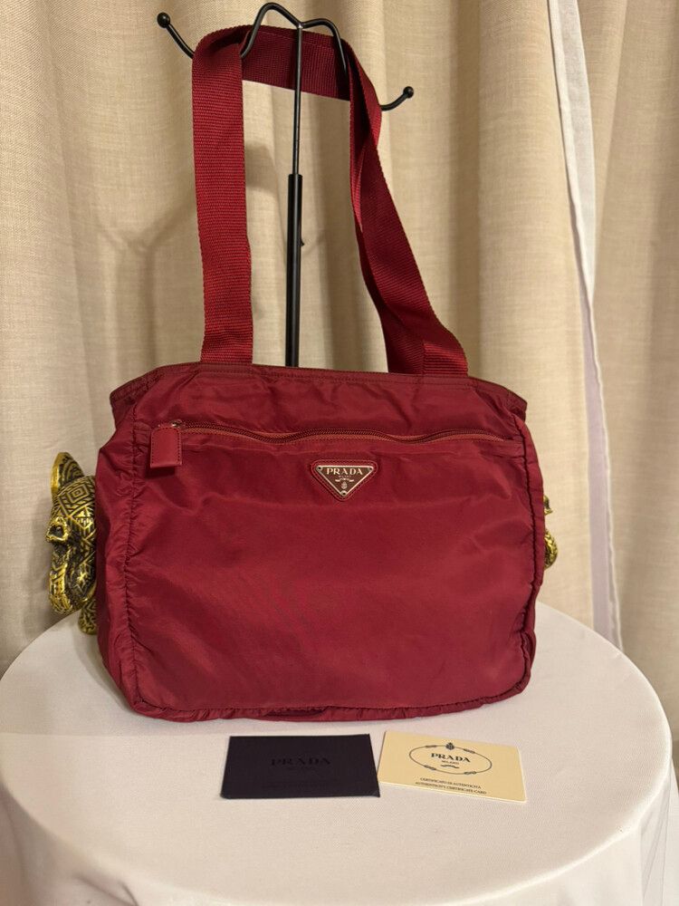 Prada Red Nylon Shoulder Bag