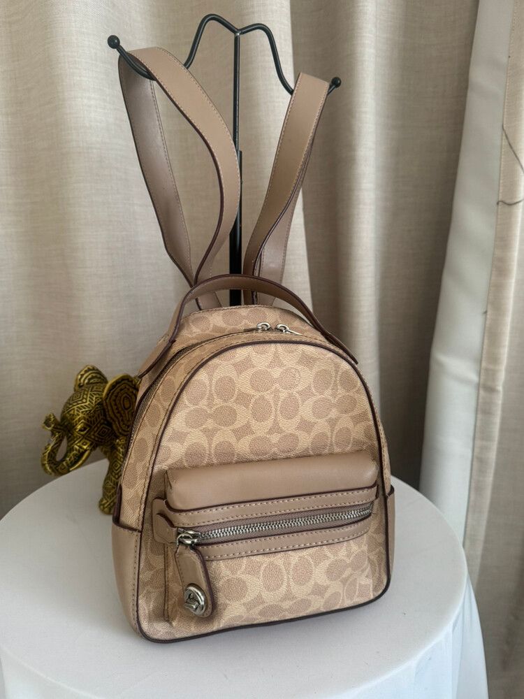 Coach Beige Monogram Mini Backpack