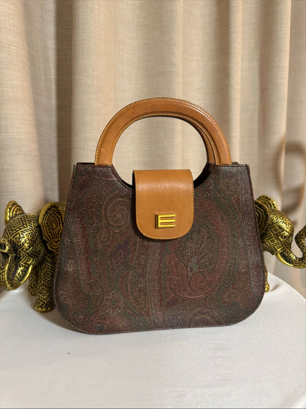Etro Brown Paisley Handbag