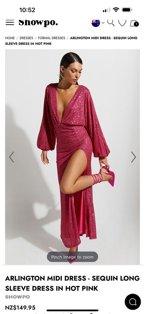 Showpo - ARLINGTON SEQUIN LONG SLEEVE MAXI DRESS IN HOT PINK on Designer  Wardrobe