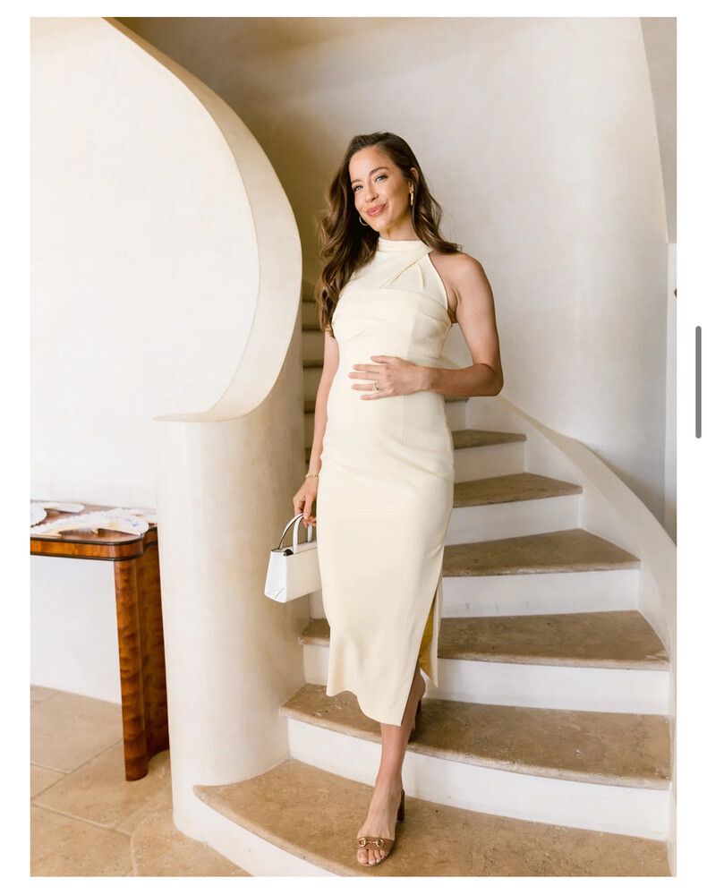 Sheike - High Neck Midi Dress on Designer Wardrobe Sheike - High Neck Midi Dress on Designer Wardrobe