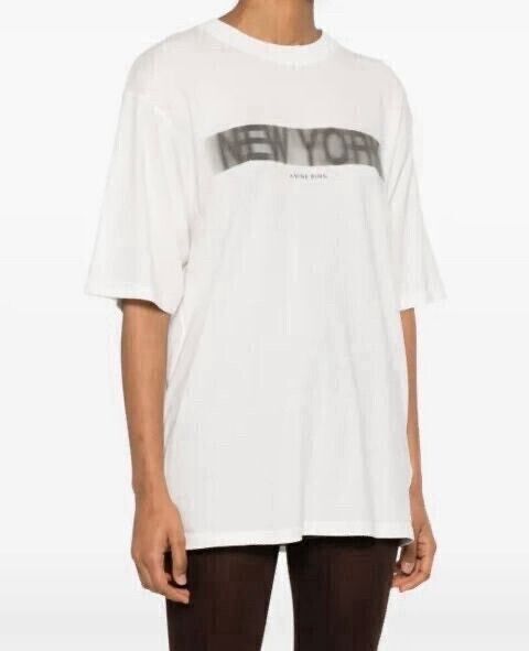 Anine Bing Cason T Shirt - Ivory - Size XS