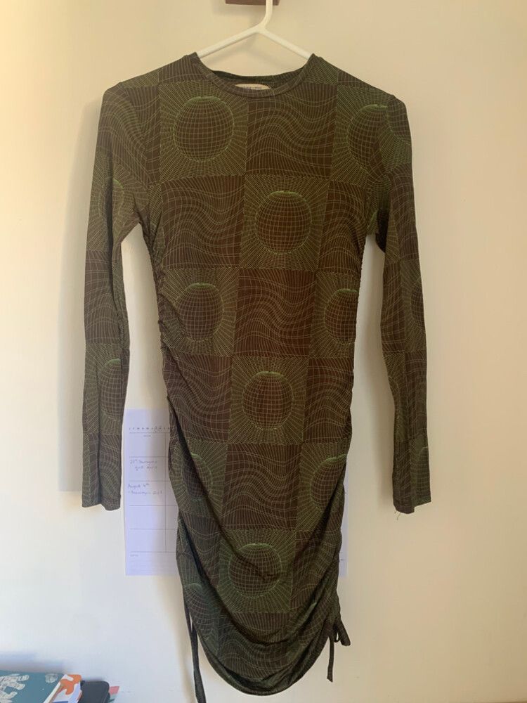 color sage green dress Pre-owned: Paloma Wool Monotoro Skirt/ Strapless Dress in Green Fluo