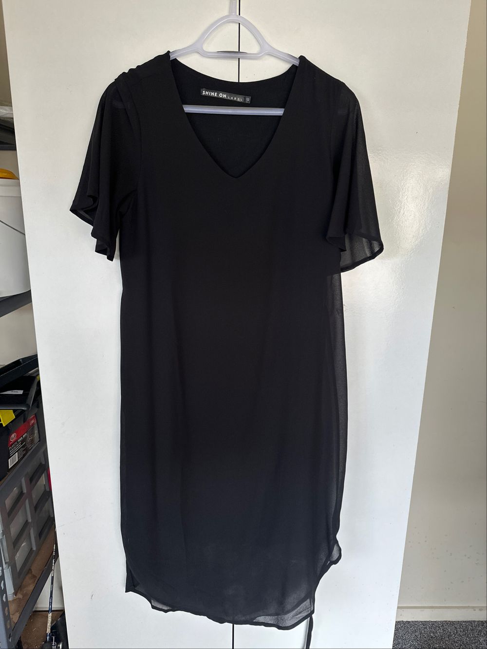 Layered Chiffon Dress With Tie