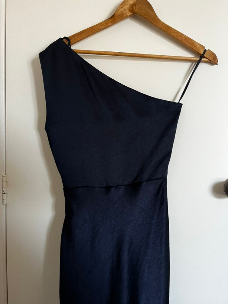Bec + Bridge Dark Blue One Shoulder Dress