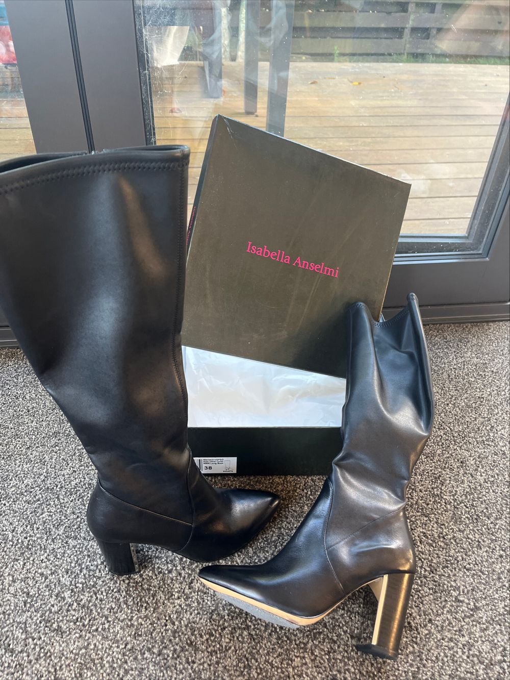 Isabella Anselmi Knee High Black Leather Boots s38