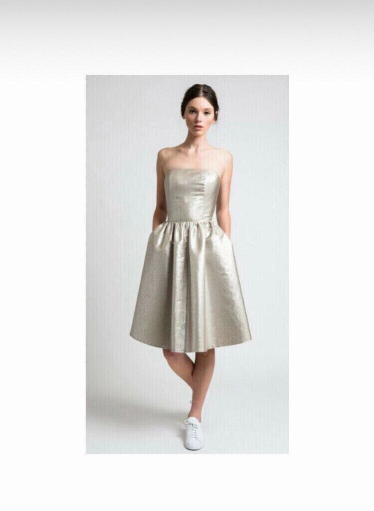 juliette gold dress Short Glitter-Print Homecoming Dress with Corset Champagne / 10 main image 1
