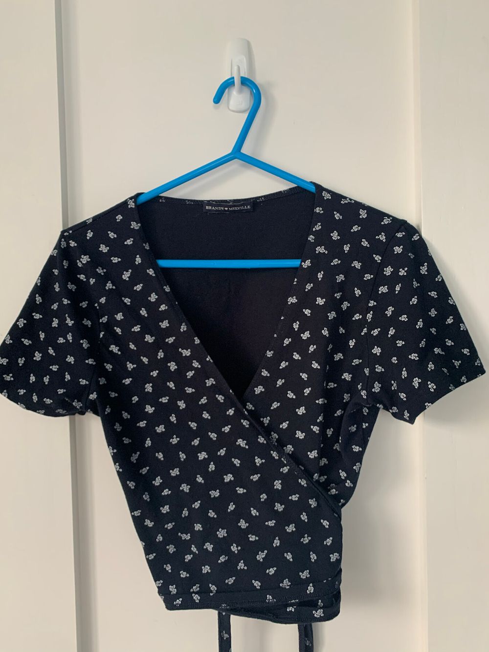 brandy melville polka dot wrap top