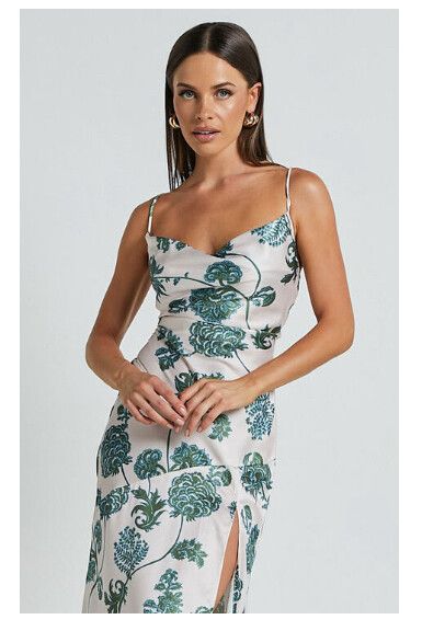 Champagne Floral Maxi Dress