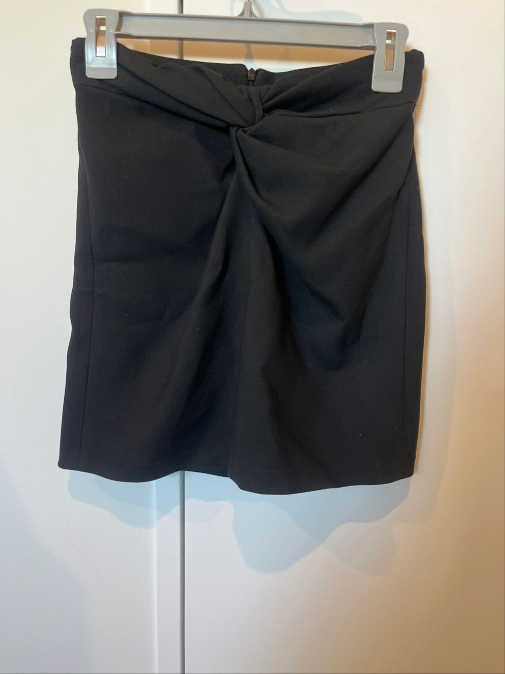 Zara Black Twist Front Mini Skirt