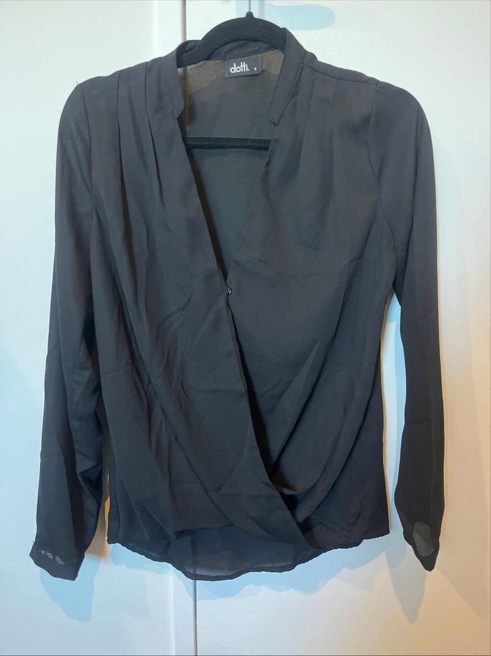 Dotti Black Wrap Blouse