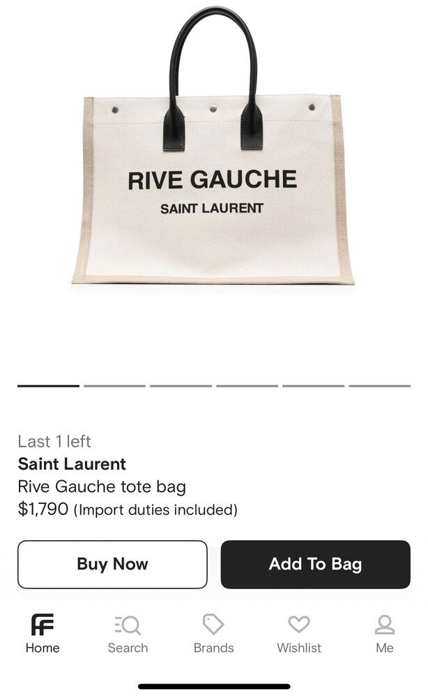 Saint Laurent Rive Gauche Tote