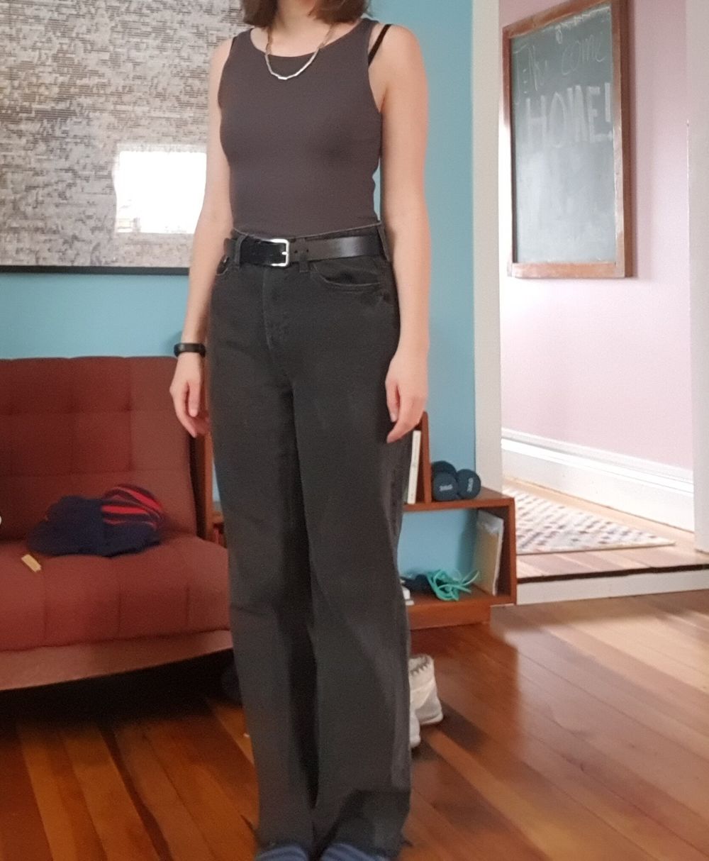 H&M Black Wide Leg Jeans curvy fit