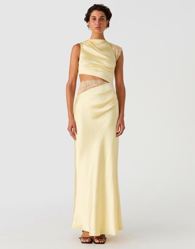 Misha Collection - Misha Kimora Lace Satin Dress on Designer Wardrobe