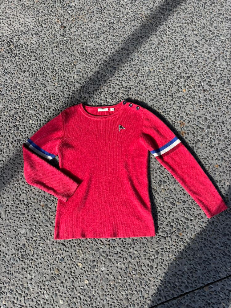 Red Preppy Country Road Sweater