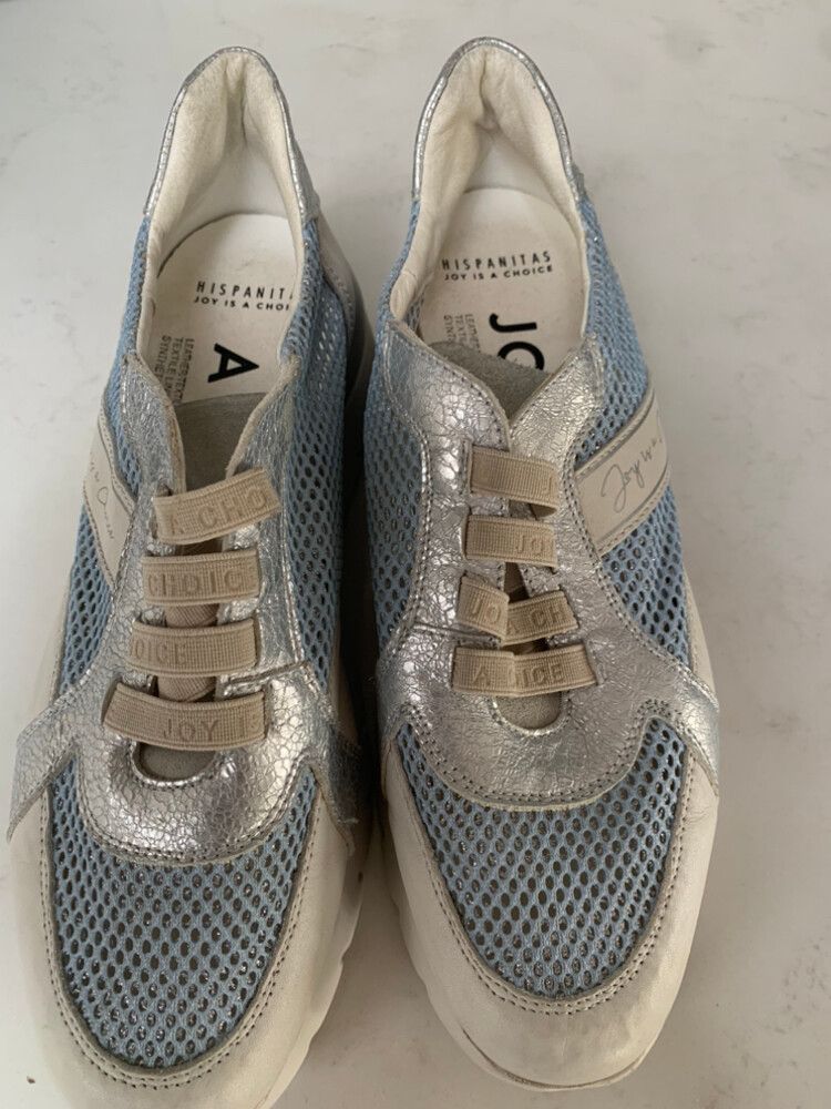 Blue White Silver Sneakers