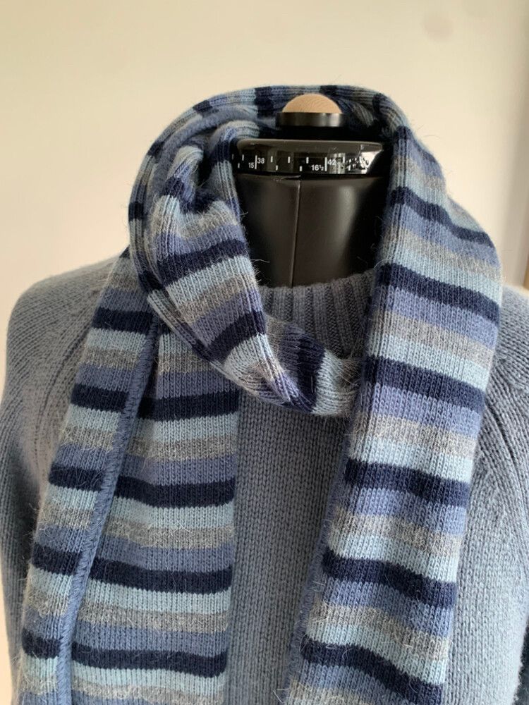Blue Stripe Scarf Wool NZ