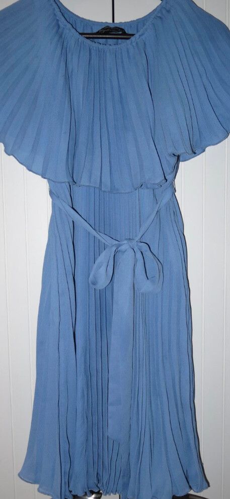 Blue Pleated Dress