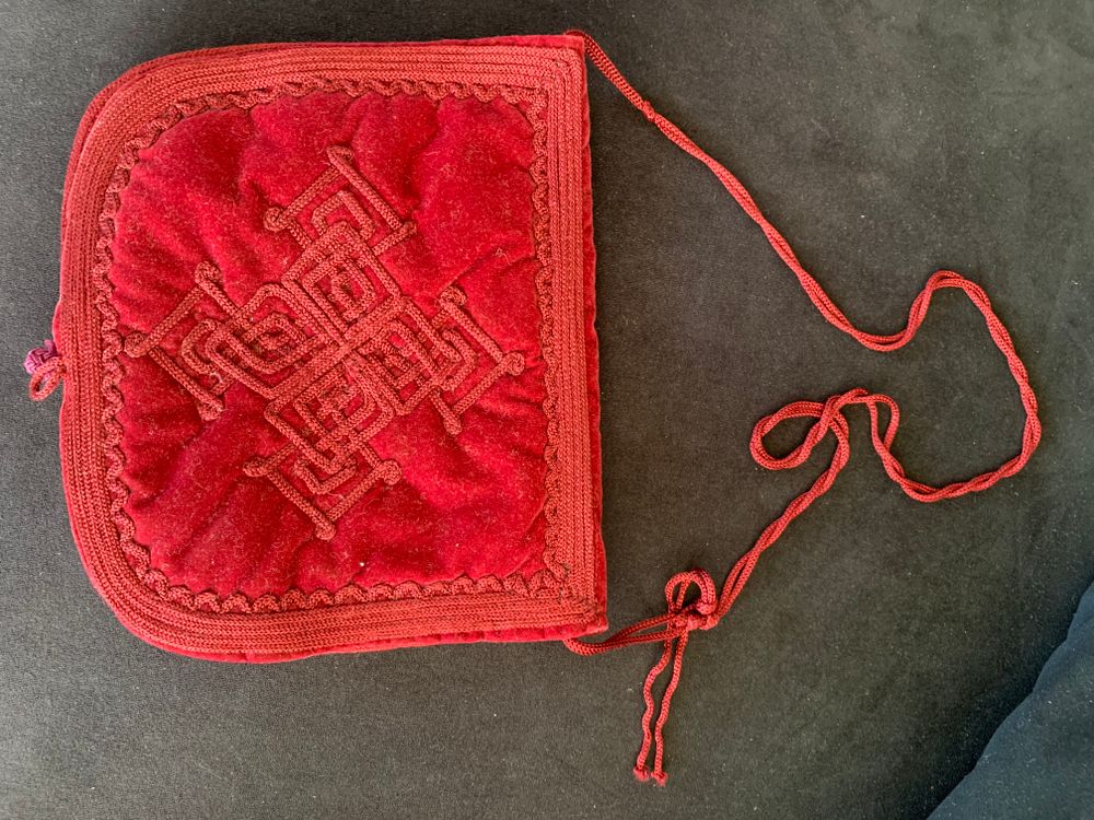 Red Velvet Crossbody Bag vintage