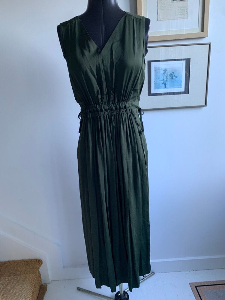 Jigsaw - Jigsaw khaki Green Midi Dress on Designer Wardrobe