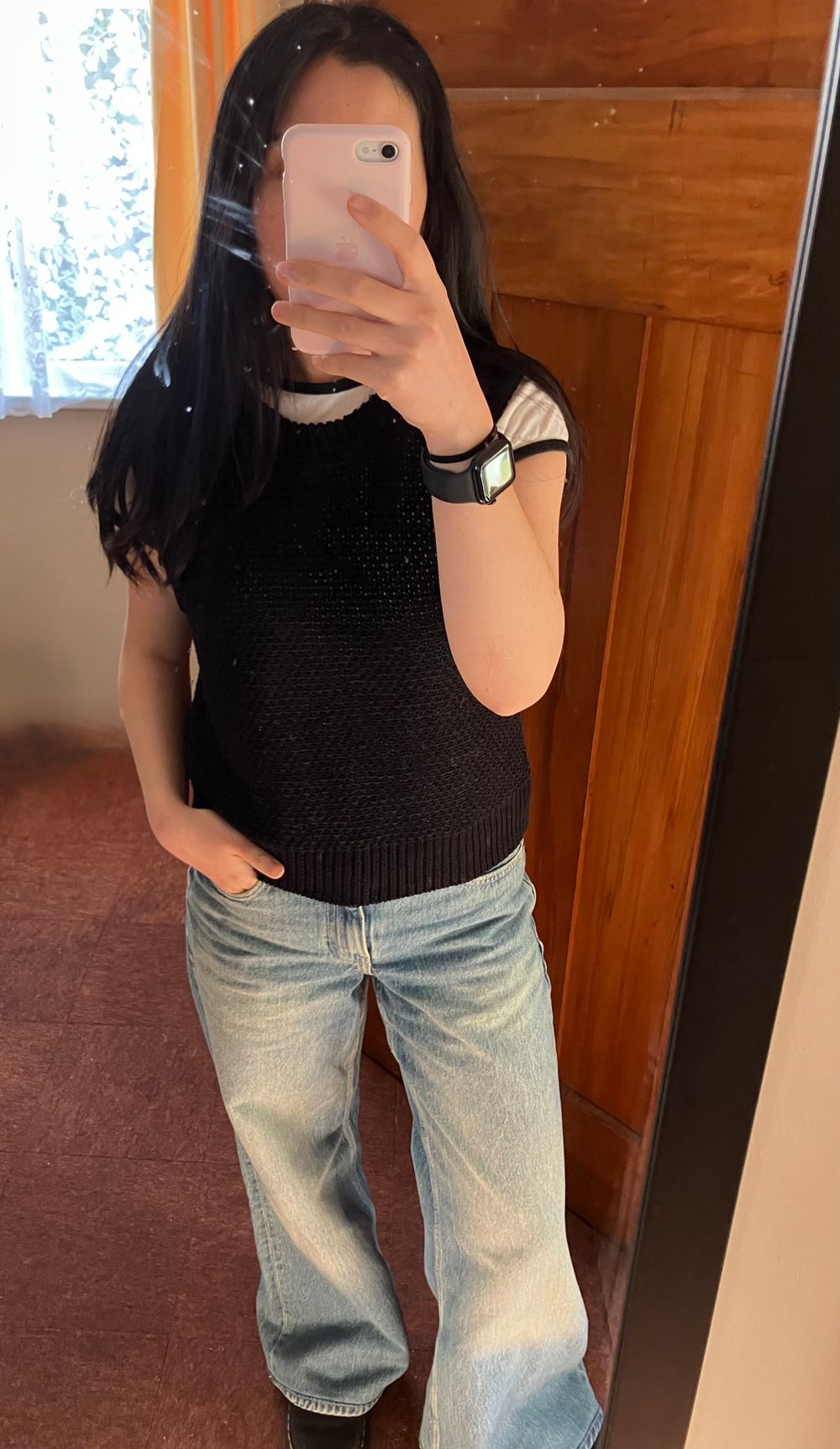 Black Knit Sleeveless Top Vest