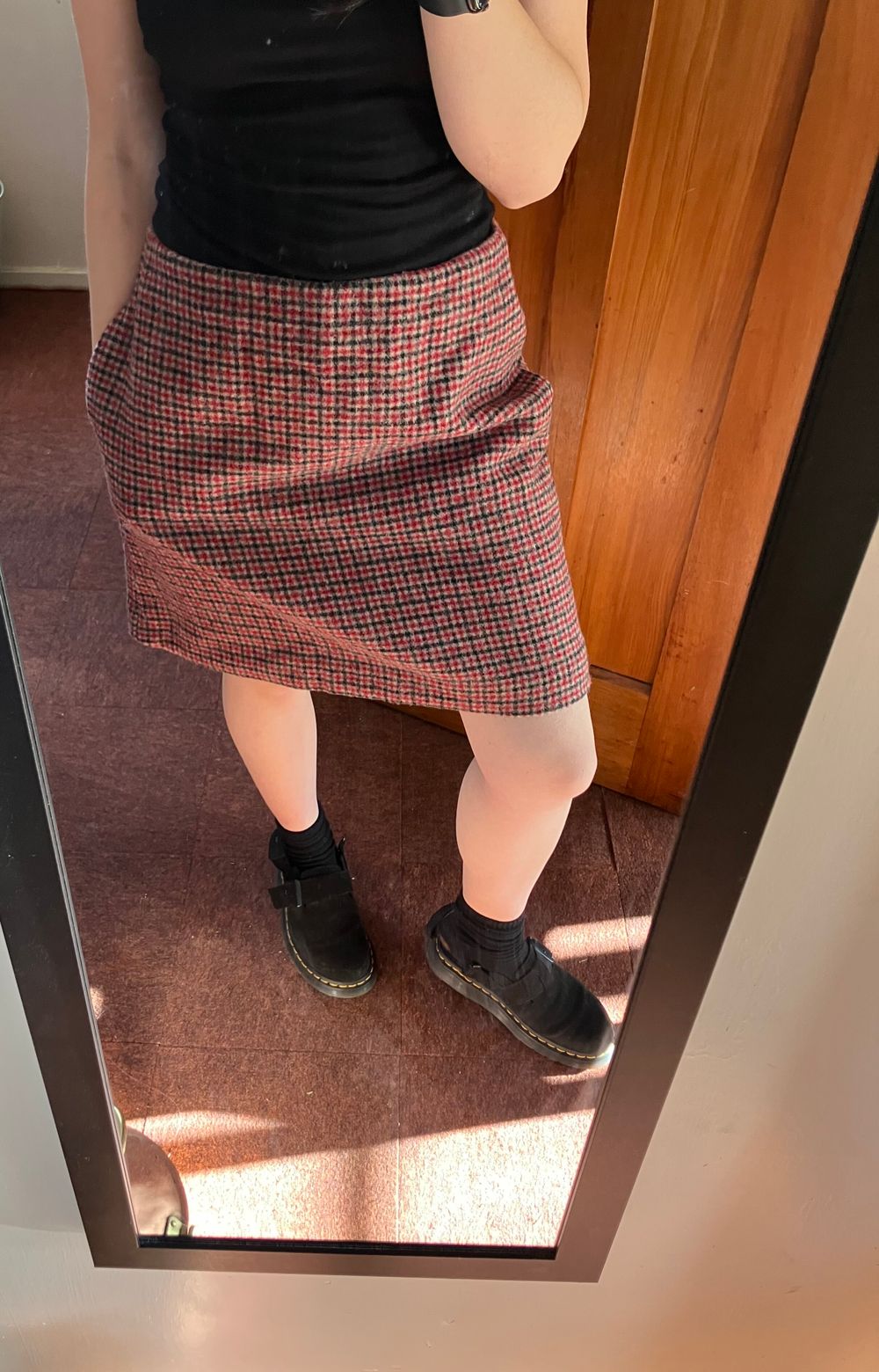 Wool Check Mini Skirt