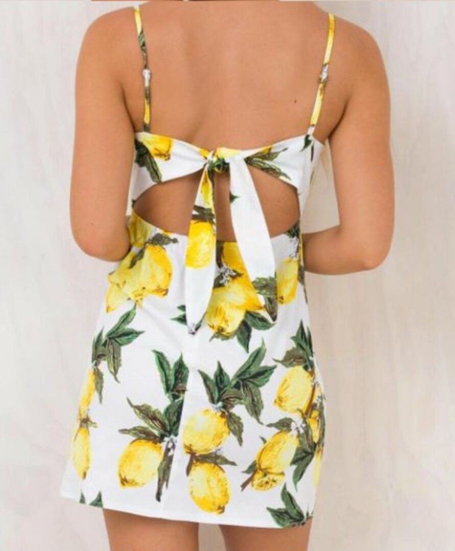 Princess Polly - Lemon Tie Back Dress on Designer Wardrobe