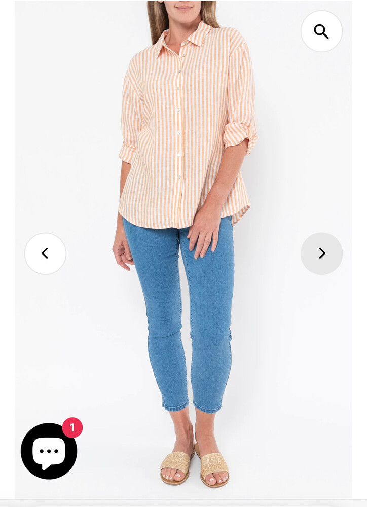 Jump Mandarin White Striped Shirt