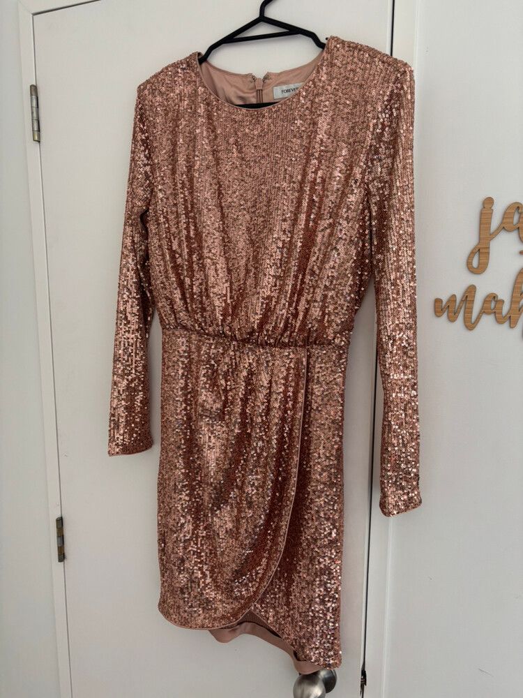 Forever New Juniper Rose Gold Sequin Dress