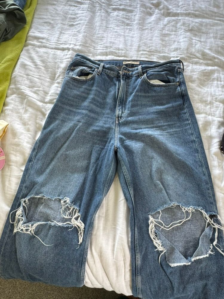 Levi's Blue Ripped High Loose Jeans