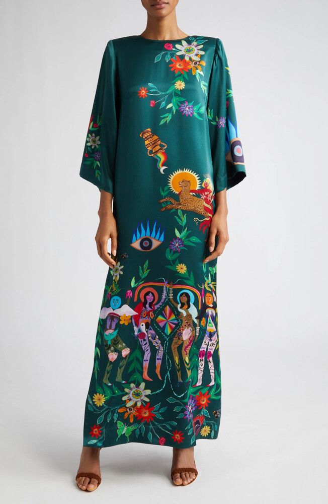 almais - Alemais Green Floral Maxi Dress on Designer Wardrobe almais - Alemais Green Floral Maxi Dress on Designer Wardrobe