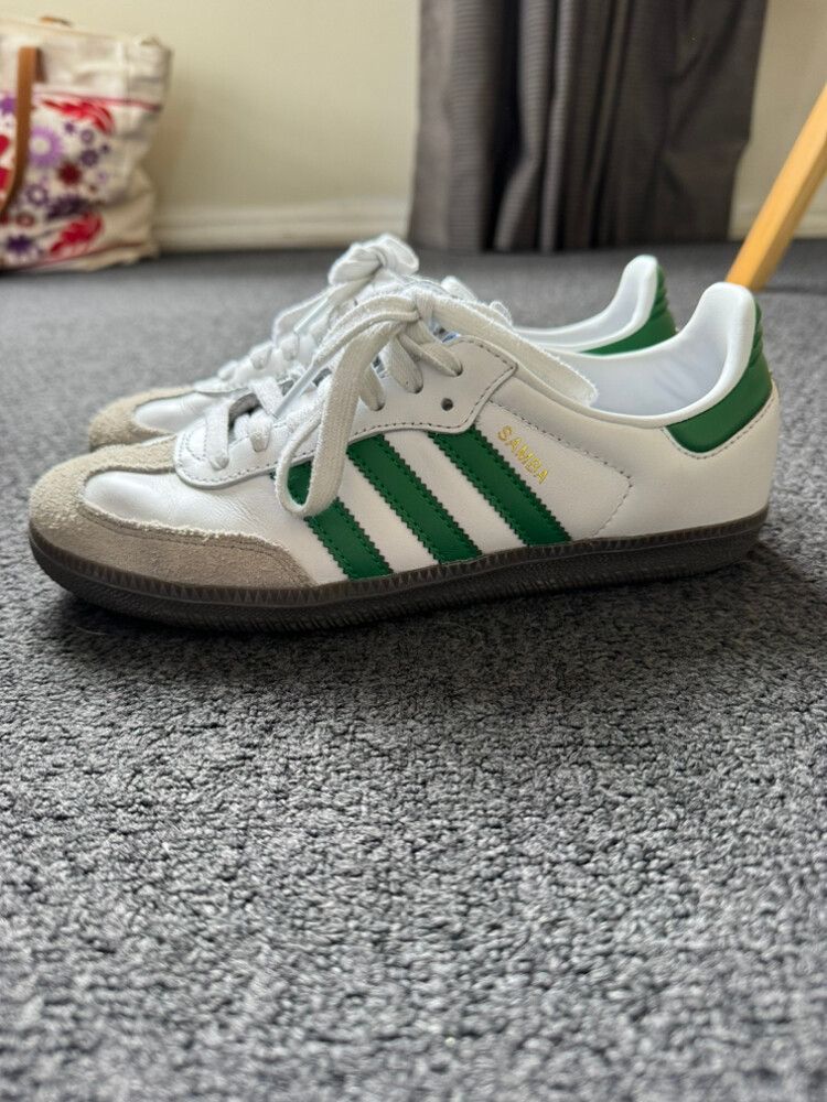 adidas gazelle silver green womens Adidas - Samba ADV - White/Crew Green/Gum