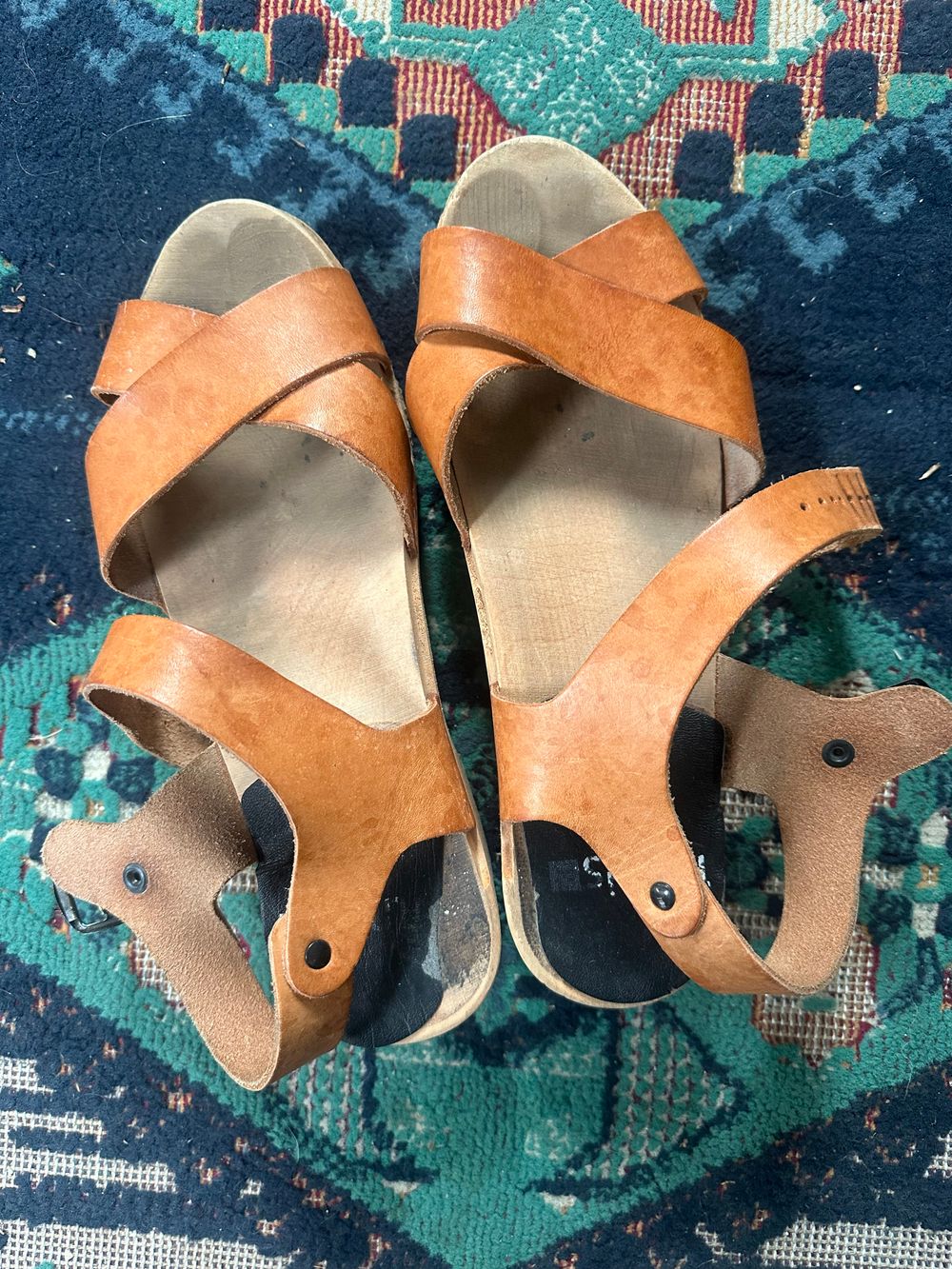 Funkis Tan Sandals/wooden clogs (Sz 40)