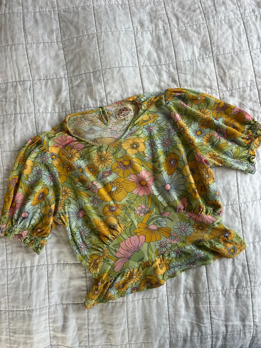 Nine Live Bazaar (Sz 12) retro floral blouse