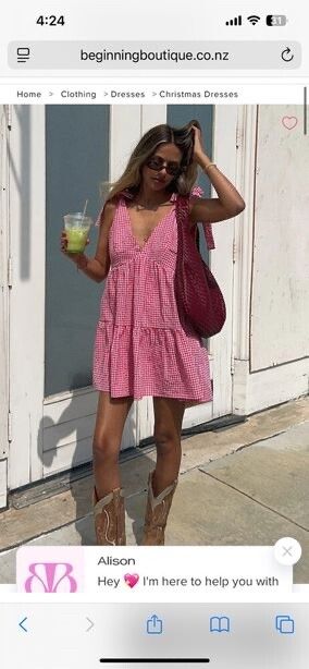 Beginning Boutique Red Gingham Dress