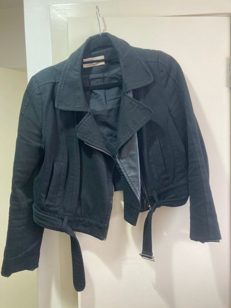 Gregory Black Leather and Cotton Jacket