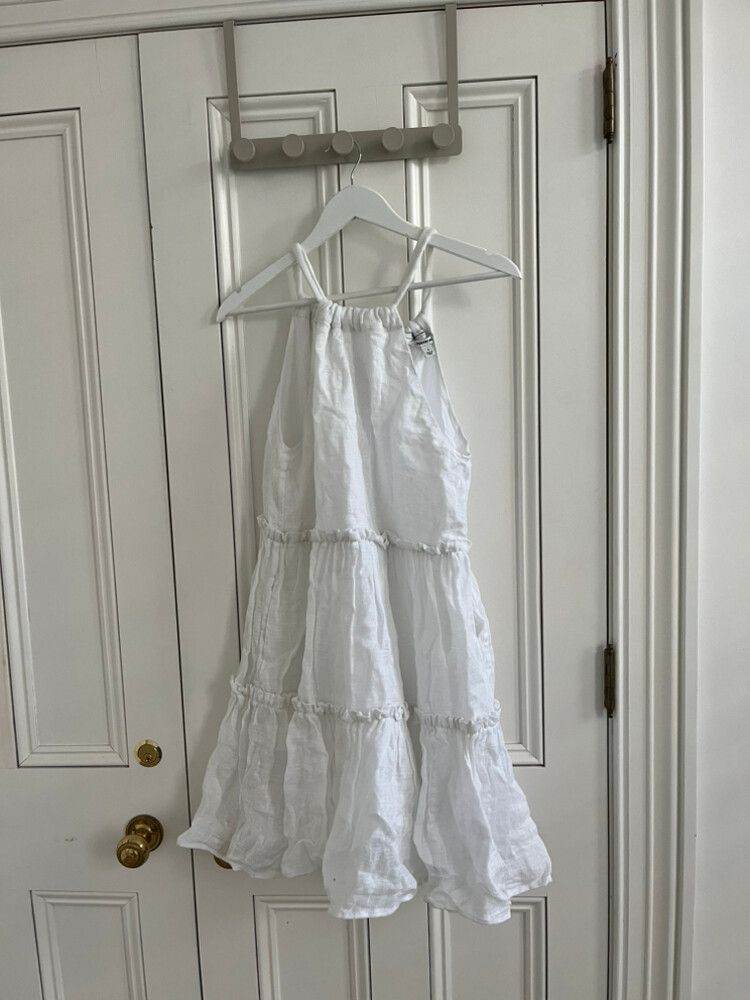 Country Road White Linen Tiered Dress