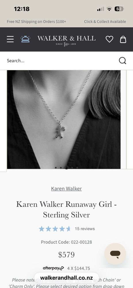 Karen Walker Silver Runaway Girl Necklace