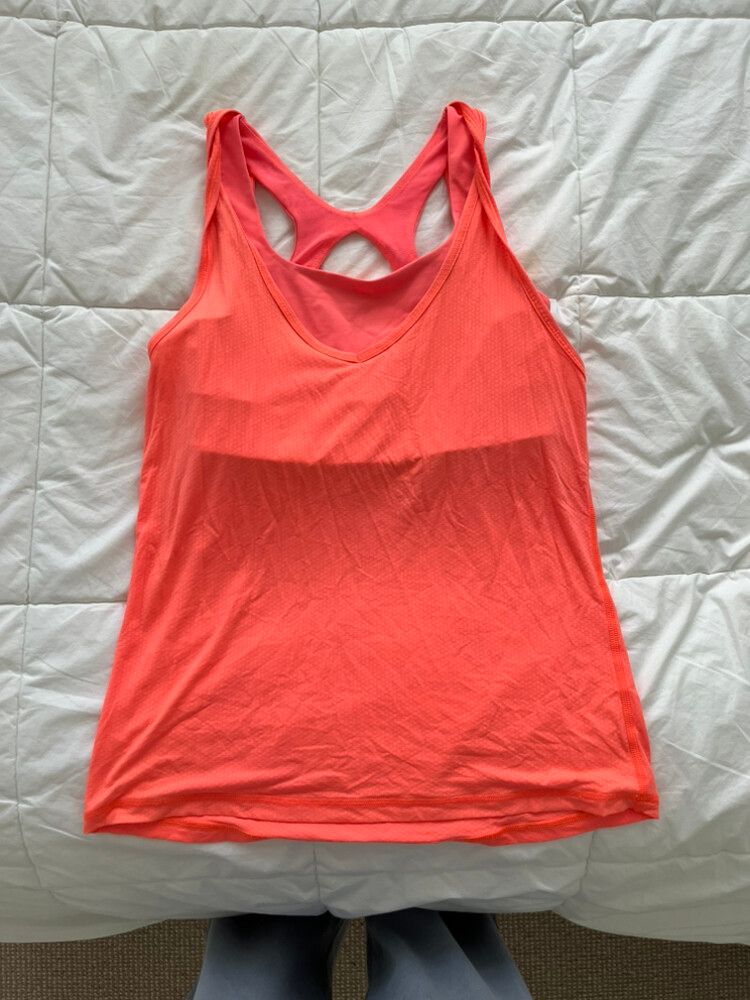 Lululemon neon top with built in bra