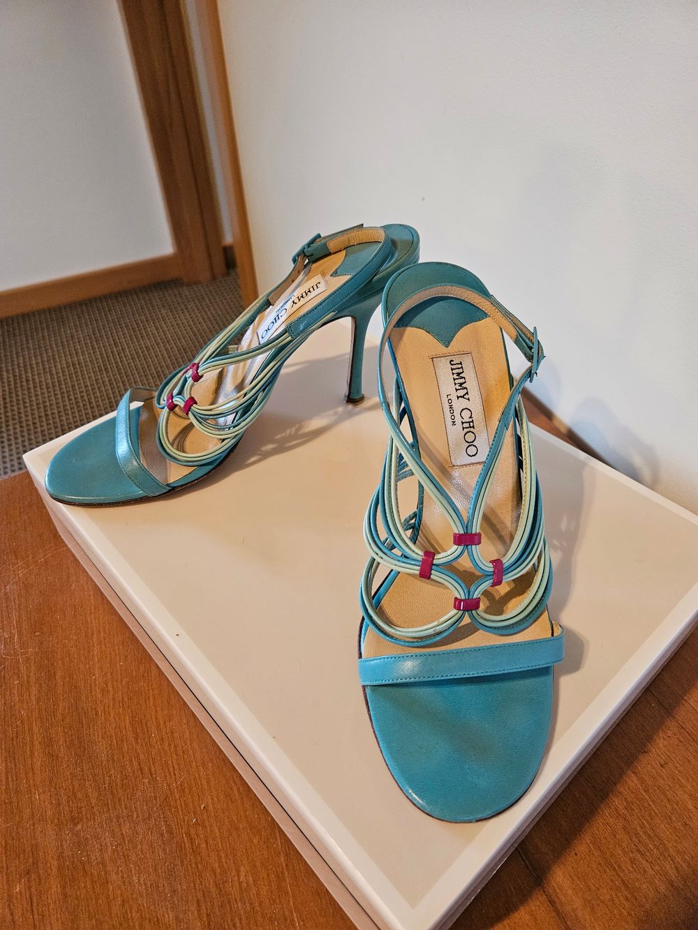 Jimmy Choo Turquoise Strappy Heels