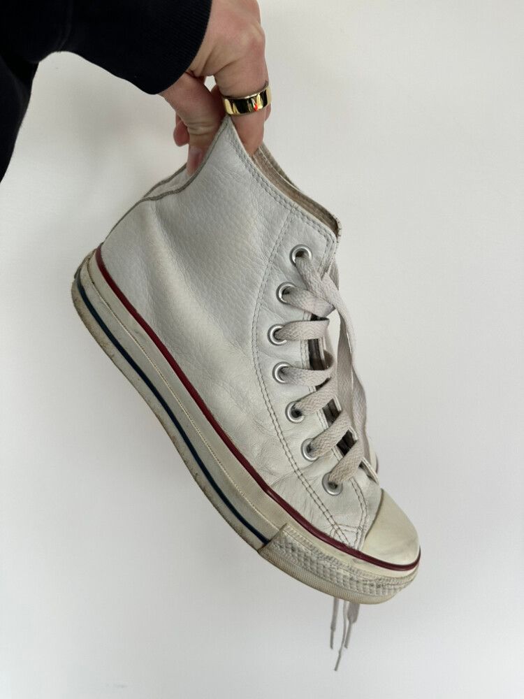 Converse White Leather High Top Sneakers