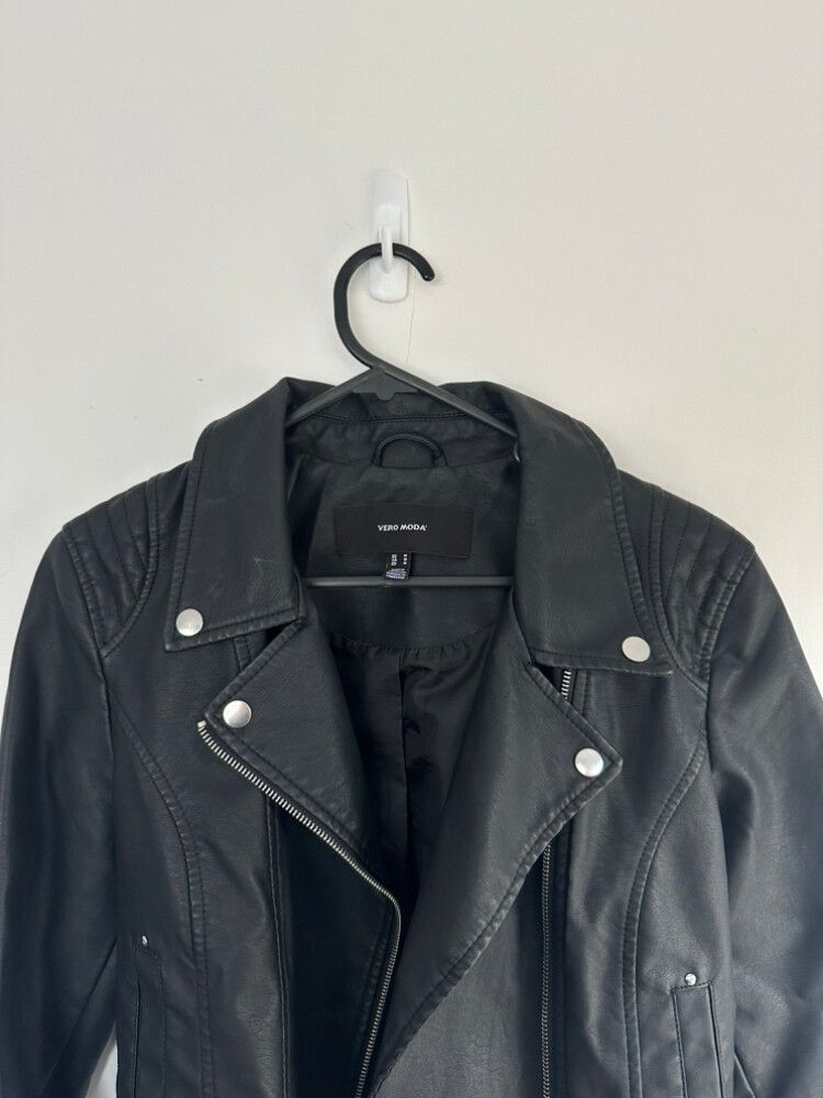 Vero Moda Black Faux Leather Biker Jacket