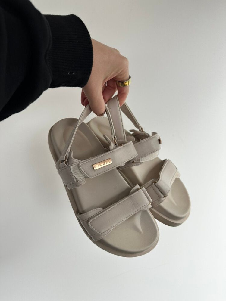 D-Luxe Beige Platform Sandals